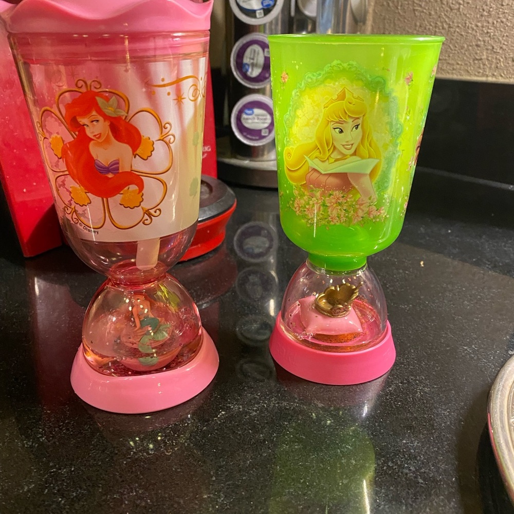 2 vintage Disney princess tumblers